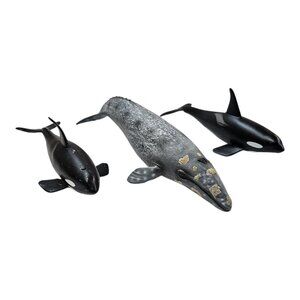 Mojo Grey Whale Orcas Killer Whales Sea Life Figures Hand Painted Realistic Toys